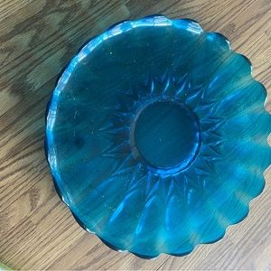 Vintage blue glass dish